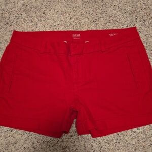 A.N.A. Caberet Red Twill Shorts Size 10 Womens